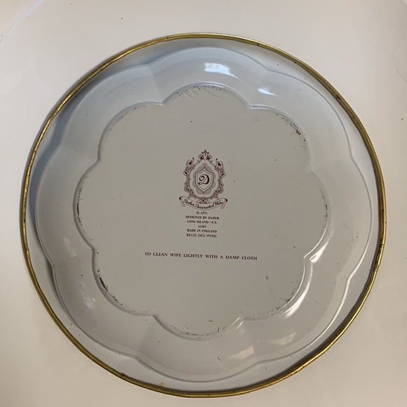 Daher England Serving Fruit Bowl Decorated Ware Tin Floral Gold Vintage 1971 - Picture 8 of 9